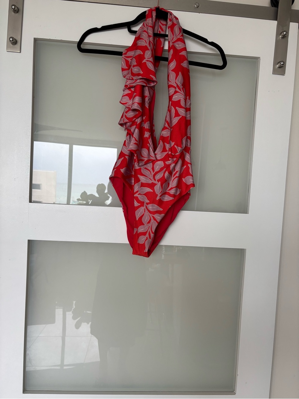 PatBO One Piece Swim Suit - Worn Once - Red and Lavender- very chic for Summer - Picture 1 of 8